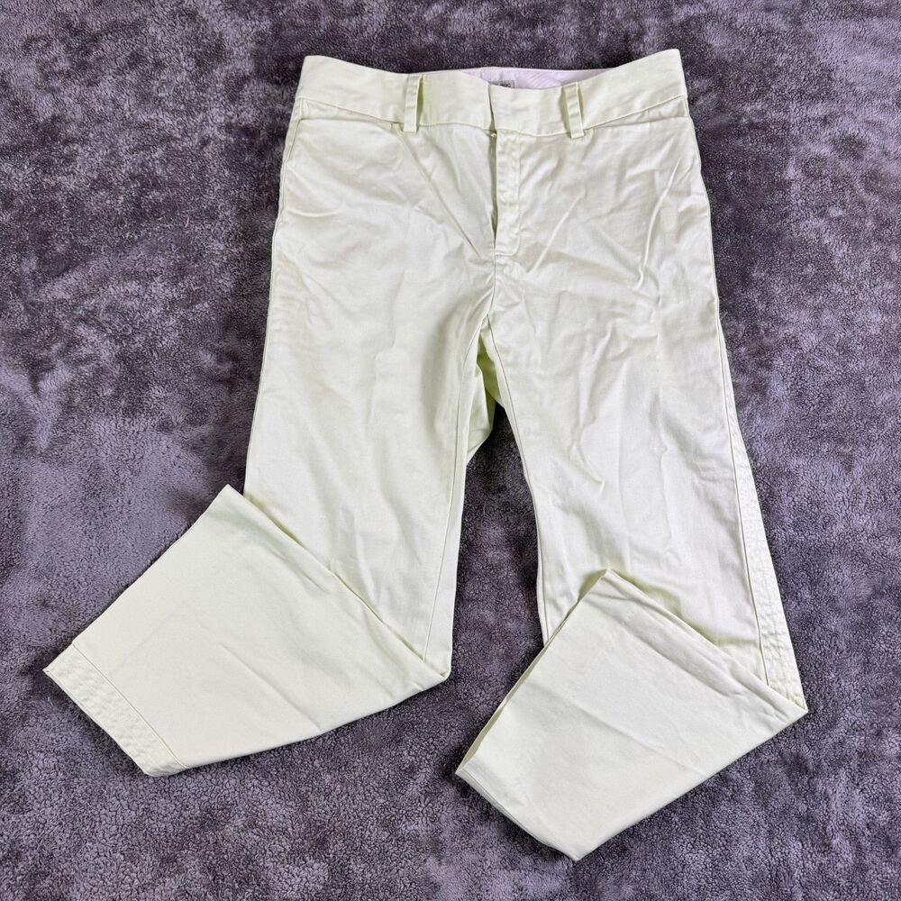 Banana Republic Stretch Cotton Pants Women’s 6 Yellow Slim Workwear
